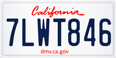 CA license plate 7LWT846