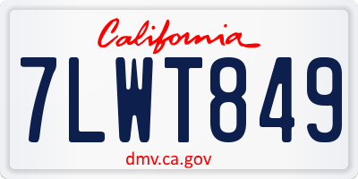 CA license plate 7LWT849