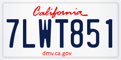 CA license plate 7LWT851
