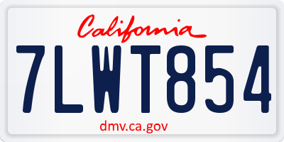 CA license plate 7LWT854
