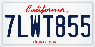 CA license plate 7LWT855