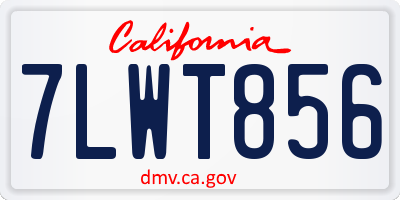 CA license plate 7LWT856