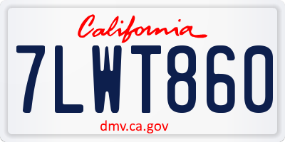 CA license plate 7LWT860