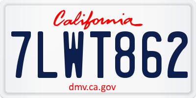 CA license plate 7LWT862