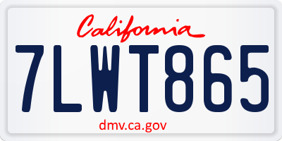 CA license plate 7LWT865