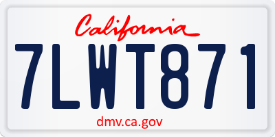 CA license plate 7LWT871