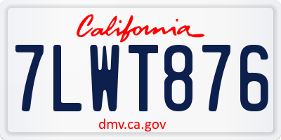 CA license plate 7LWT876