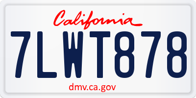 CA license plate 7LWT878