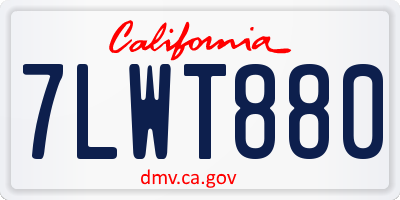 CA license plate 7LWT880