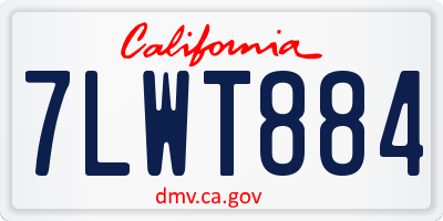 CA license plate 7LWT884