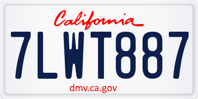 CA license plate 7LWT887