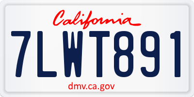 CA license plate 7LWT891