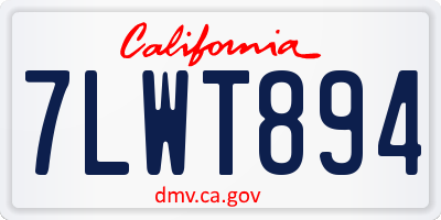 CA license plate 7LWT894