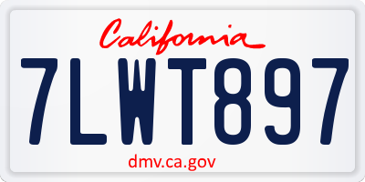 CA license plate 7LWT897