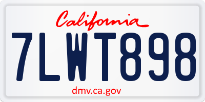 CA license plate 7LWT898