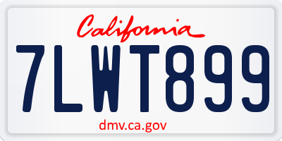 CA license plate 7LWT899