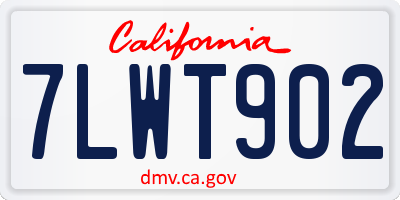 CA license plate 7LWT902