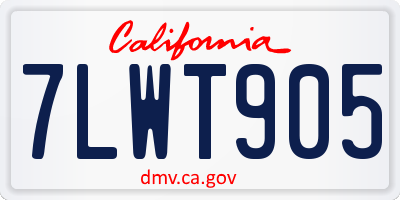 CA license plate 7LWT905