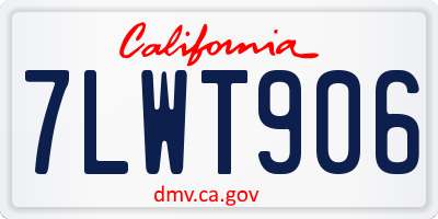 CA license plate 7LWT906