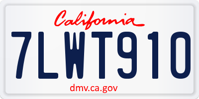 CA license plate 7LWT910