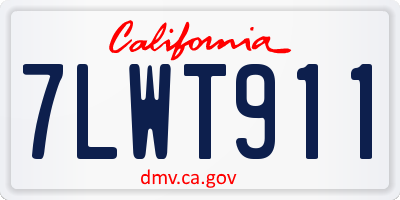 CA license plate 7LWT911