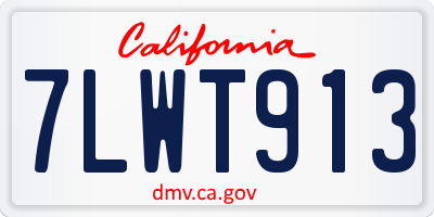 CA license plate 7LWT913