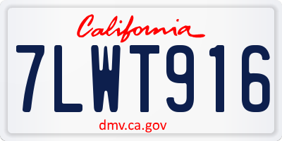CA license plate 7LWT916