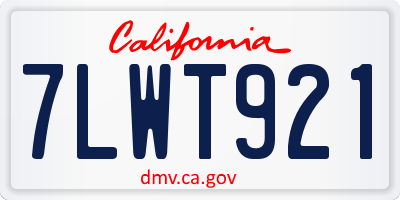 CA license plate 7LWT921