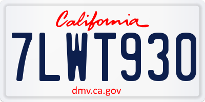 CA license plate 7LWT930