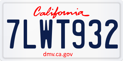 CA license plate 7LWT932