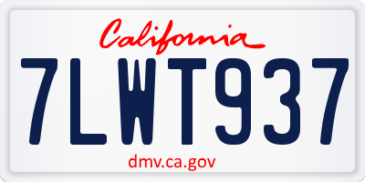 CA license plate 7LWT937