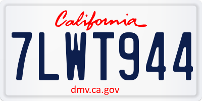 CA license plate 7LWT944