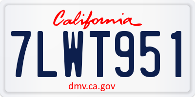 CA license plate 7LWT951