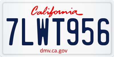CA license plate 7LWT956