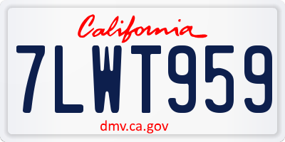 CA license plate 7LWT959