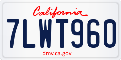 CA license plate 7LWT960