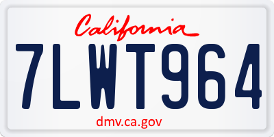 CA license plate 7LWT964