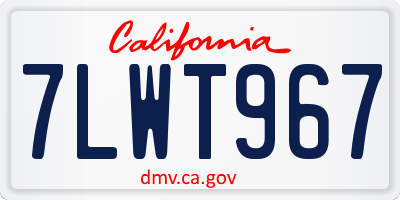 CA license plate 7LWT967