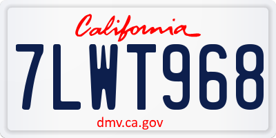 CA license plate 7LWT968