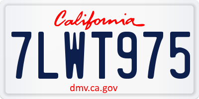 CA license plate 7LWT975