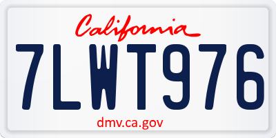 CA license plate 7LWT976