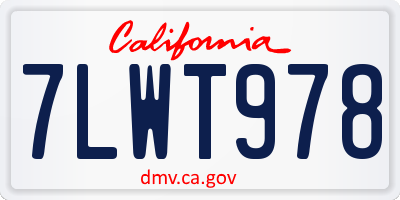 CA license plate 7LWT978