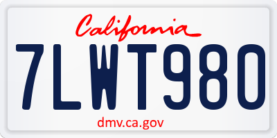 CA license plate 7LWT980