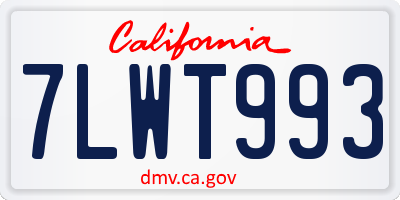 CA license plate 7LWT993