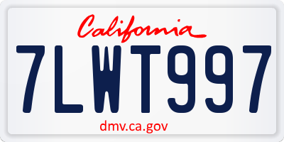 CA license plate 7LWT997