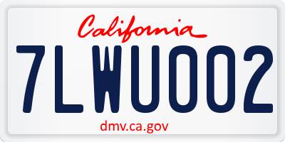 CA license plate 7LWU002