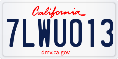 CA license plate 7LWU013