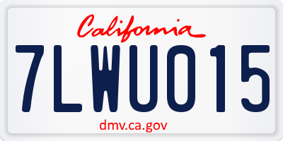 CA license plate 7LWU015