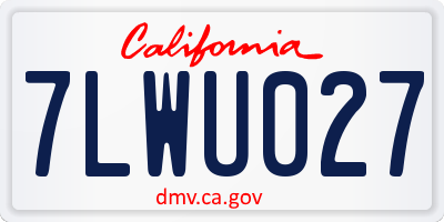 CA license plate 7LWU027