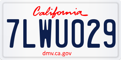 CA license plate 7LWU029